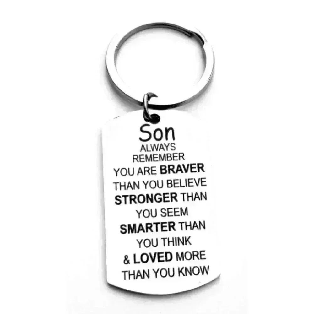 To my SON braver Smart Loved Keychain